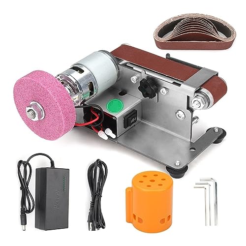 Mini Elektrische Bandschleifer DIY Polieren Schleifmaschine Multifunktionsschleifer Bandschleifer Cutter Kanten Schärfen(Set2) von BGAZA