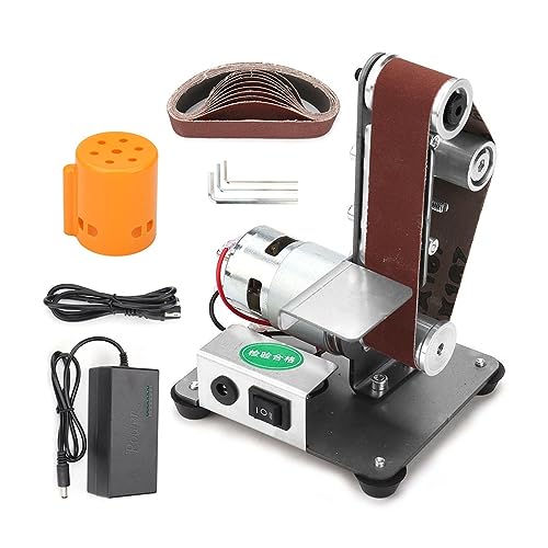 Mini-Elektro-Bandschleifer, DIY-Polierschleifmaschine, multifunktionaler Schleifer, Kantenschärfer mit 10 Schleifbändern(Set1) von BGAZA