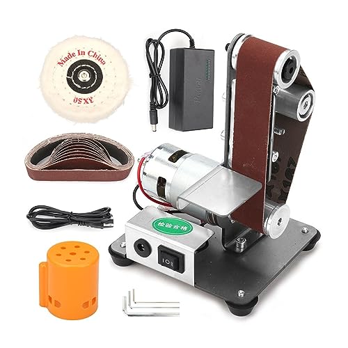 Mini-Elektro-Bandschleifer, DIY-Polierschleifmaschine, multifunktionaler Schleifer, Kantenschärfer mit 10 Schleifbändern(Set2) von BGAZA