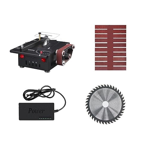Mini Multifunktionale Tischkreissäge Elektrische Schneidemaschine Holzbearbeitung Modell Kettensäge Desktop Miniatur Bandschleifer Schleifwerkzeug(Set meal 10) von BGAZA