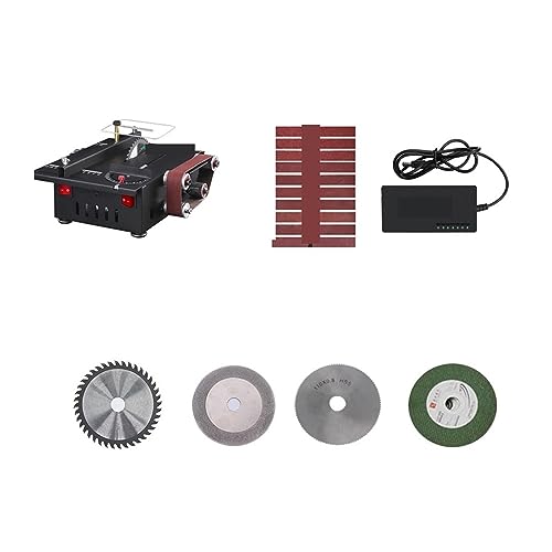 Mini Multifunktionale Tischkreissäge Elektrische Schneidemaschine Holzbearbeitung Modell Kettensäge Desktop Miniatur Bandschleifer Schleifwerkzeug(Set meal 2) von BGAZA
