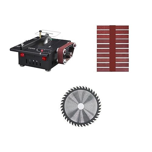 Mini Multifunktionale Tischkreissäge Elektrische Schneidemaschine Holzbearbeitung Modell Kettensäge Desktop Miniatur Bandschleifer Schleifwerkzeug(Set meal 6) von BGAZA