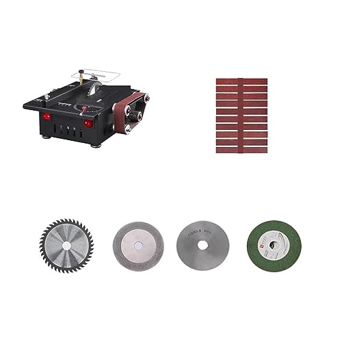 Mini Multifunktionale Tischkreissäge Elektrische Schneidemaschine Holzbearbeitung Modell Kettensäge Desktop Miniatur Bandschleifer Schleifwerkzeug(Set meal 7) von BGAZA