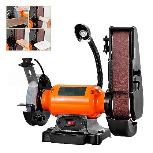Schleifbandschleifer, 250 W, elektrischer Bandschleifer, Schleifmaschine, Polierschleifmaschine, Polierband for Metall, Holz, Acrylpolitur(6 Inch Sander Combo) von BGAZA