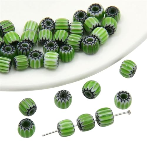 10 Stück 6 mm handgefertigte Lampwork-Glasblumenperlen, Kürbisperlen für Charm-Halsketten, Armbänder, Ohrringe, DIY-Schmuckherstellung-03 von BGPFJK