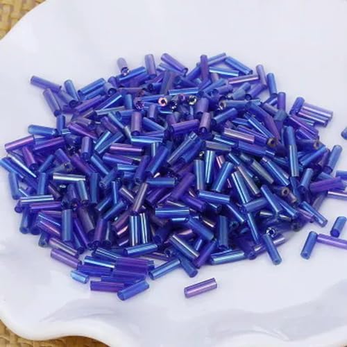 10 g/200 Stück, Größe 2 x 6 mm, bunt, Silberkern, tschechische Glasperlen, Röhre für Abstandshalter, Schmuckherstellung, Kleidungsstück, Nähzubehör, brillantes Dunkelblau 10 g/200 Stück, Größe 2 x 6 mm, bunt, Silberkern, tschechische Glasperlen, Röhre für Abstandshalter, Schmuckherstellung, Kleidungsstück, Nähzubehör, brillantes Dunkelblau von BGPFJK