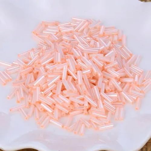 10 g/200 Stück, Größe 2 x 6 mm, bunt, Silberkern, tschechische Glasperlen, Röhre für Abstandshalter, Schmuckherstellung, Kleidungsstück, Nähzubehör, brillantes Fleisch von BGPFJK