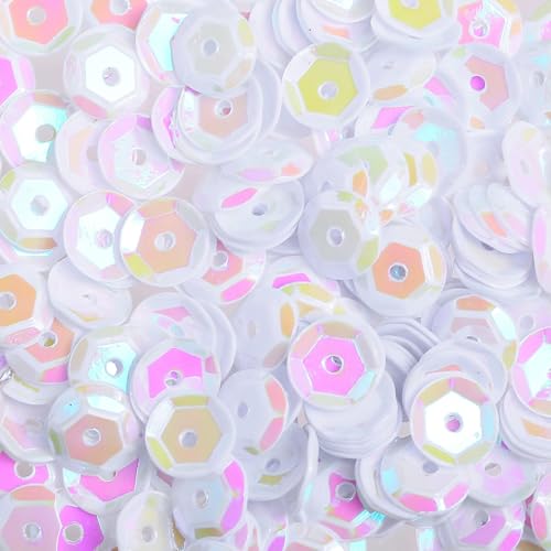 10 g/Los 4 mm/6 mm/7 mm Pailletten PVC Runde Cup Pailletten Pailletten zum Nähen Kunsthandwerk-AB Weiß-4 mm 10 g 2200 Stück 10 g/Los 4 mm/6 mm/7 mm Pailletten PVC Runde Cup Pailletten Pailletten zum Nähen Kunsthandwerk-AB Weiß-4 mm 10 g 2200 Stück von BGPFJK
