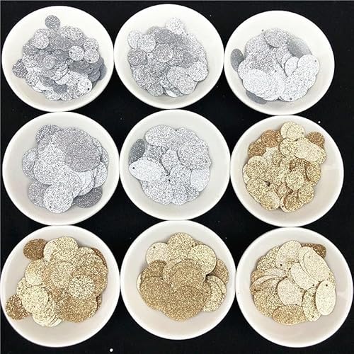 10 g/Packung, Größe 10–20 mm, flach, rund, oval, PVC-Glitzer, lose Pailletten, Näh- und Bastelzubehör, Glitzergold, 20 mm, 75 Stück 10 g/Packung, Größe 10–20 mm, flach, rund, oval, PVC-Glitzer, lose Pailletten, Näh- und Bastelzubehör, Glitzergold, 20 mm, 75 Stück von BGPFJK