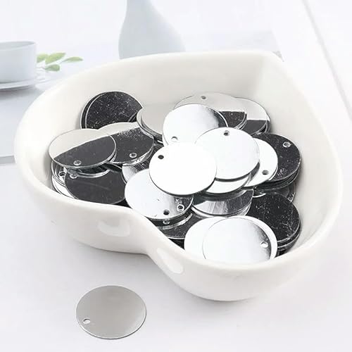 10 g/Packung, runde Pailletten, 6 mm, 8 mm, 10 mm, 15 mm, 20 mm, 30 mm, Nähpailletten zum Basteln, Schmuckzubehör, Kleiderbasteln, Silber, 8 mm, 10 g, 400 Stück von BGPFJK