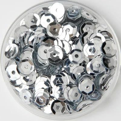 10 g 4 mm 5 mm 6 mm runde Pailletten zum Nähen, Basteln, Zubehör-Silber-4 mm 10 g 1500 Stück von BGPFJK