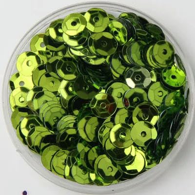 10 g 4 mm 5 mm 6 mm runde Pailletten zum Nähen, Basteln, Zubehör-hellgrün-6 mm 10 g 700 Stück von BGPFJK