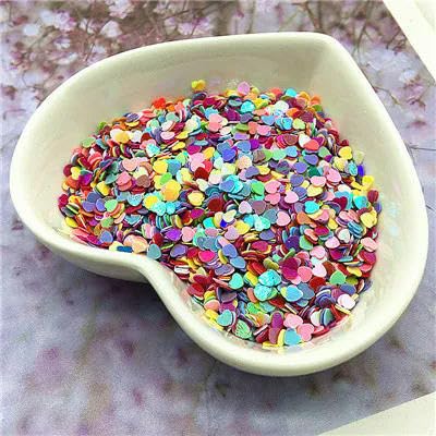 10 g Pailletten-Mix zum Basteln, Glitzerstern, Herz, Blume, Muschel, Pailletten, 3 mm Herz von BGPFJK