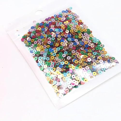 10 g reine Pailletten, flach, rund, lose Pailletten, Paillettenstickerei, Basteln, Stoffstickerei, Zubehör für Damen, 3 mm, 4 mm, 5 mm, 6 mm, zufällige Mischung, 10 g – 3 mm, 10 g, 3000 Stück 10 g reine Pailletten, flach, rund, lose Pailletten, Paillettenstickerei, Basteln, Stoffstickerei, Zubehör für Damen, 3 mm, 4 mm, 5 mm, 6 mm, zufällige Mischung, 10 g – 3 mm, 10 g, 3000 Stück von BGPFJK