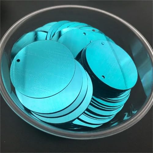 10 mm, 15 mm, 20 mm, 25 mm, 30 mm, PVC, flache, runde, lose Pailletten, Nähzubehör mit 1 seitlichem Loch, Hellblau, 10 mm, 400 Stück, 10 g von BGPFJK