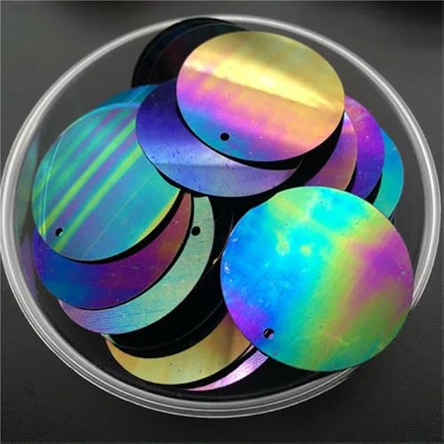 10 mm, 15 mm, 20 mm, 25 mm, 30 mm, flache, runde, lose Pailletten mit 1 Loch an der Seite, AB Schwarz 320 – 20 mm, 96 Stück, 10 g 10 mm, 15 mm, 20 mm, 25 mm, 30 mm, flache, runde, lose Pailletten mit 1 Loch an der Seite, AB Schwarz 320 – 20 mm, 96 Stück, 10 g von BGPFJK