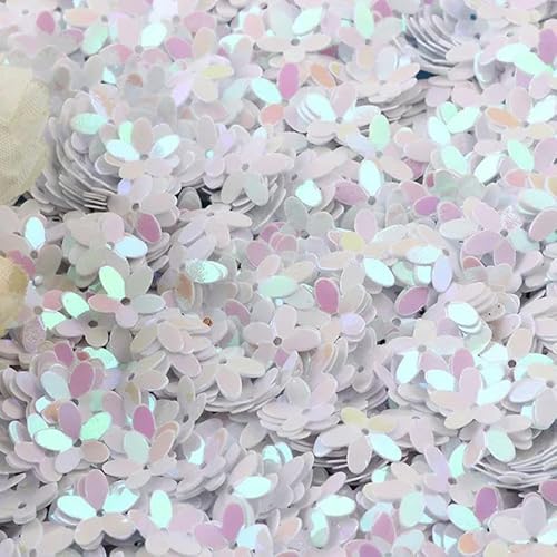 10 mm Pailletten, fünfblättrige Blumenpailletten, lose, runde Tasse, DIY, Nähen, Basteln, 10 g/20 g/50-Weiß-10 mm, 50 g 10 mm Pailletten, fünfblättrige Blumenpailletten, lose, runde Tasse, DIY, Nähen, Basteln, 10 g/20 g/50-Weiß-10 mm, 50 g von BGPFJK
