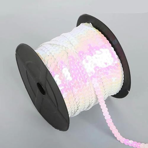 100 Yard/Rolle 6 mm lose Paillettenkette zum Aufnähen von Besätzen für Taschen, Stoffbasteln, DIY-Zubehör, Weiß AB 100 Yard/Rolle 6 mm lose Paillettenkette zum Aufnähen von Besätzen für Taschen, Stoffbasteln, DIY-Zubehör, Weiß AB von BGPFJK