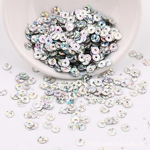 1000 Stück/5 g, 4 mm, silberne Film-Pailletten, flach, rund, lose Pailletten zur Schmuckherstellung, DIY-Basteln, Nähen-027-4 mm-1000 Stück-5 g 1000 Stück/5 g, 4 mm, silberne Film-Pailletten, flach, rund, lose Pailletten zur Schmuckherstellung, DIY-Basteln, Nähen-027-4 mm-1000 Stück-5 g von BGPFJK