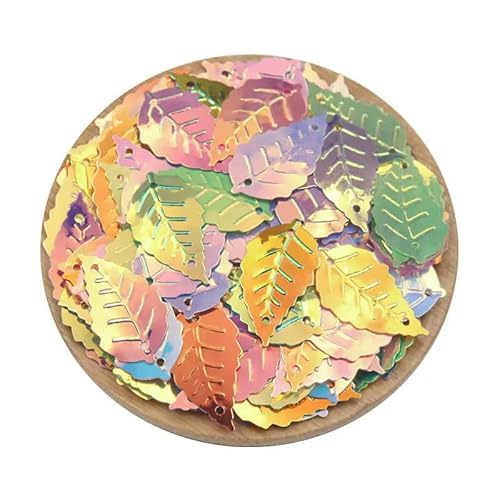 150–900 Stück Blatt-Pailletten, PVC, flache Pailletten, Doppelloch, DIY-Nähkleidungszubehör, gemischt, 16 x 9 mm, 150 Stück 150–900 Stück Blatt-Pailletten, PVC, flache Pailletten, Doppelloch, DIY-Nähkleidungszubehör, gemischt, 16 x 9 mm, 150 Stück von BGPFJK