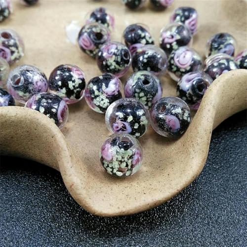 18 Stück 12 mm im Dunkeln leuchtende Glasperlen, rund, leuchtende fließende Rosen, Blumenanhänger, lose Perlen zur Herstellung von DIY-Schmuck, C 18 Stück 12 mm im Dunkeln leuchtende Glasperlen, rund, leuchtende fließende Rosen, Blumenanhänger, lose Perlen zur Herstellung von DIY-Schmuck, C von BGPFJK