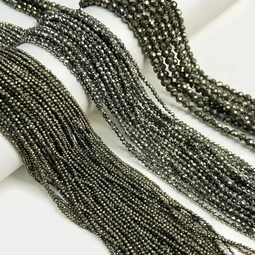 2/3/4/6 mm rosa Kristallperlen, facettiert, rund, Rosenquarz, lose Perlen zur Schmuckherstellung, DIY-Armband, 15 Zoll – Erdbeerquarz – 6 mm – Eisenpyrit – 2 mm von BGPFJK