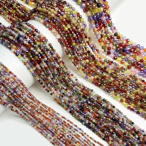 2/3/4/6 mm rosa Kristallperlen, facettiert, rund, Rosenquarz, lose Perlen zur Schmuckherstellung, DIY-Armband, 15 Zoll – Erdbeerquarz – 6 mm – bunter Zirkon – 3 mm 2/3/4/6 mm rosa Kristallperlen, facettiert, rund, Rosenquarz, lose Perlen zur Schmuckherstellung, DIY-Armband, 15 Zoll – Erdbeerquarz – 6 mm – bunter Zirkon – 3 mm von BGPFJK