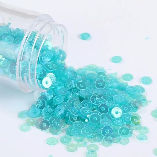 2–6 mm transparente, flache, runde Pailletten zum Nähen von Kleiderzubehör, Nagelkunst, Kleidungsstücken, DIY-Nähattribute-AB Trans L Blau-2 mm 4000 Stück 10 g von BGPFJK