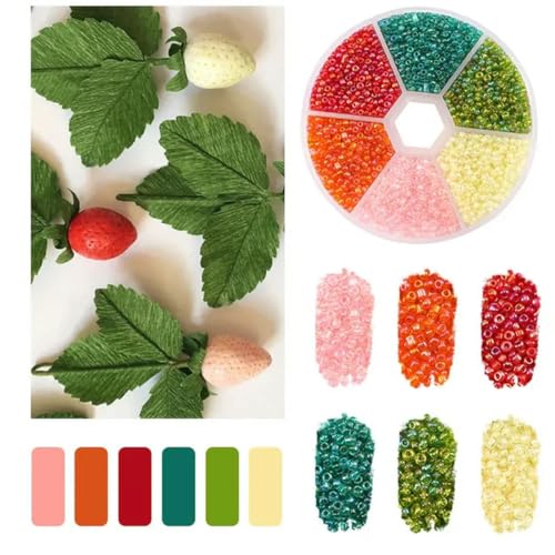 2 mm Glasperlen-Set, Armband-Herstellungsset, kleine Perlen, verschiedene Farben, Basteln, lose Perlen für die Schmuckherstellung, DIY-Kunsthandwerk, Erdbeere, 2 mm 2 mm Glasperlen-Set, Armband-Herstellungsset, kleine Perlen, verschiedene Farben, Basteln, lose Perlen für die Schmuckherstellung, DIY-Kunsthandwerk, Erdbeere, 2 mm von BGPFJK