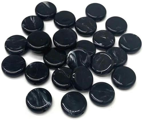 20 Stück 15 mm flache Kunststeinperlen zur Schmuckherstellung, DIY-Armband, Anhänger, Rose-Schwarz 20 Stück 15 mm flache Kunststeinperlen zur Schmuckherstellung, DIY-Armband, Anhänger, Rose-Schwarz von BGPFJK