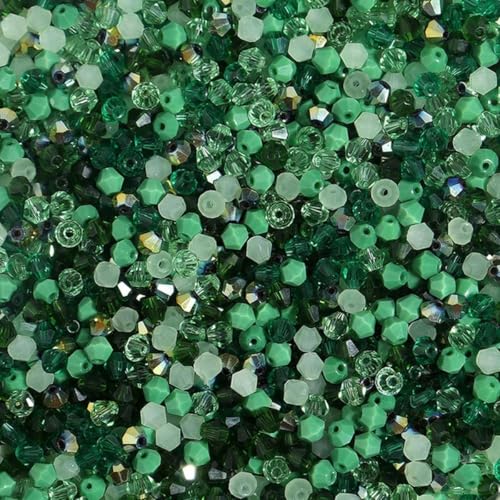 200 Stück/Los Mischfarbe 4 mm Doppelkegelperlen zur Schmuckherstellung, facettierte Glasperlen, glänzende Kristallperlen, lose Perlen zum Selbermachen von Armbändern, grün 200 Stück/Los Mischfarbe 4 mm Doppelkegelperlen zur Schmuckherstellung, facettierte Glasperlen, glänzende Kristallperlen, lose Perlen zum Selbermachen von Armbändern, grün von BGPFJK