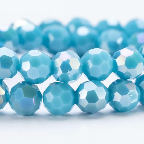 3 4 6 8 mm runde Kristallperlen, facettierte bunte Glasperlen, lose Abstandsperlen zur Schmuckherstellung, Handarbeit, Armband, Halskette, DIY-Z132AB-8 mm von BGPFJK
