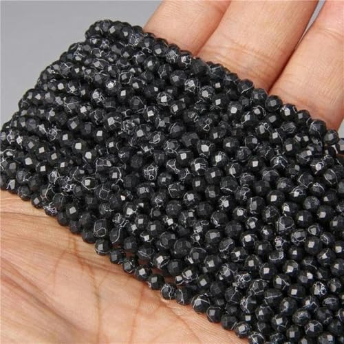 3 4 mm schwarz-weiße facettierte Edelstein-Mineralienperlen, lose, kleine Saatkristall-Quarzstein-Abstandshalterperlen für die Schmuckherstellung, Nr. 19 Türkise, 2 mm, ca. 180 Stück 3 4 mm schwarz-weiße facettierte Edelstein-Mineralienperlen, lose, kleine Saatkristall-Quarzstein-Abstandshalterperlen für die Schmuckherstellung, Nr. 19 Türkise, 2 mm, ca. 180 Stück von BGPFJK