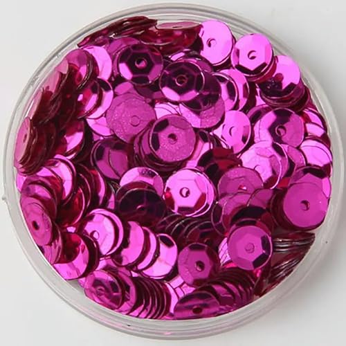 3 mm, 4 mm, 5 mm, 6 mm, 8 mm, 10 mm Pailletten, konkave, runde, lose Pailletten, Bastelpailletten, Nähen, Kleidung, Dekoration, DIY-Zubehör, Pailletten-Rosenrot-4 mm, 20 g von BGPFJK