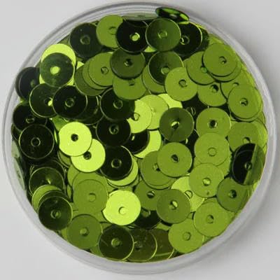 3 mm, 4 mm, 5 mm, 6 mm, flache, runde, lose Pailletten, Nähen, Kleidungszubehör, Pailletten zum Konfettibasteln, Hellgrün, 6 mm, 720 Stück, 10 g von BGPFJK
