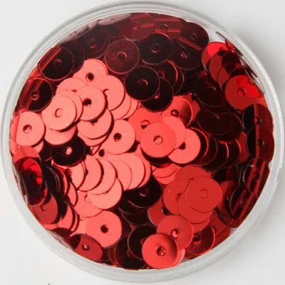 3 mm, 4 mm, 5 mm, 6 mm, flache, runde, lose Pailletten, Nähen, Kleidungszubehör, Pailletten zum Konfettibasteln, Rot, 3 mm, 4000 Stück, 10 g von BGPFJK
