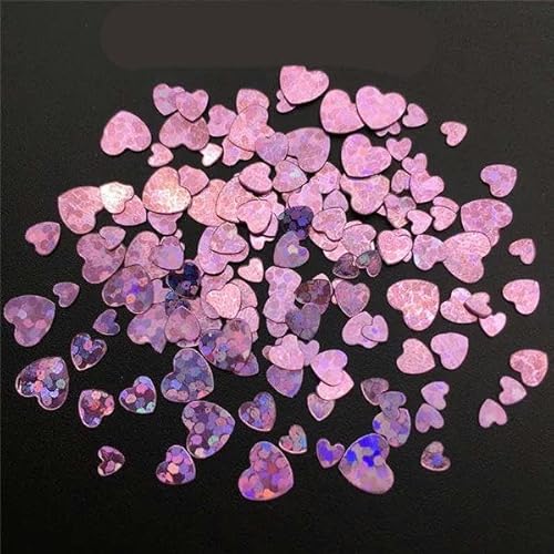 3 mm, 4 mm, 6 mm, Mix, Herz, lose Pailletten, Glitzer-Pailletten, wie abgebildet, 20 g, 346 mm, Mix von BGPFJK