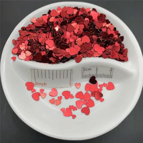 3 mm, 4 mm, 6 mm, Mix Herz, lose Pailletten, Glitzer-Pailletten, Rot, 150 g, 4 mm 3 mm, 4 mm, 6 mm, Mix Herz, lose Pailletten, Glitzer-Pailletten, Rot, 150 g, 4 mm von BGPFJK