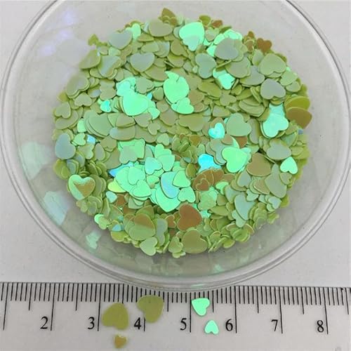3 mm, 4 mm, 6 mm, Mix Herzen, lose Pailletten, Glitzer-Pailletten, AB Hellgrün, 150 g, 3 mm 3 mm, 4 mm, 6 mm, Mix Herzen, lose Pailletten, Glitzer-Pailletten, AB Hellgrün, 150 g, 3 mm von BGPFJK