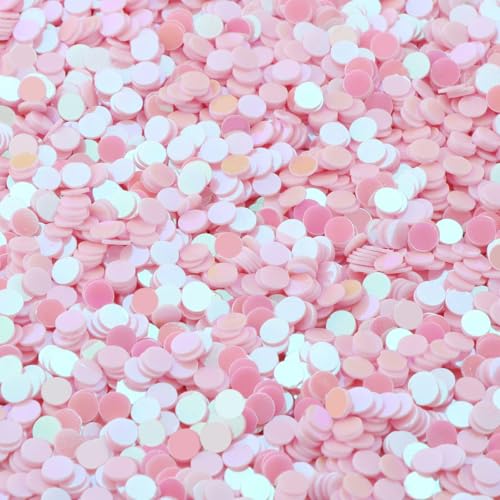 30 g/Los 3 mm lose Pailletten, Glitzer, runde Pailletten, für Nagelkunst, Maniküre, DIY-Bastelarbeiten, Scrapbooking, Kleidungszubehör, Pink, 30 g, 3 mm von BGPFJK