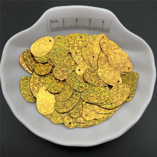 30 g 12 x 20 mm flache, ovale Pailletten zum Nähen, für Schuhe, Hüte, Basteln, Bastelzubehör-Gold-150 g 30 g 12 x 20 mm flache, ovale Pailletten zum Nähen, für Schuhe, Hüte, Basteln, Bastelzubehör-Gold-150 g von BGPFJK