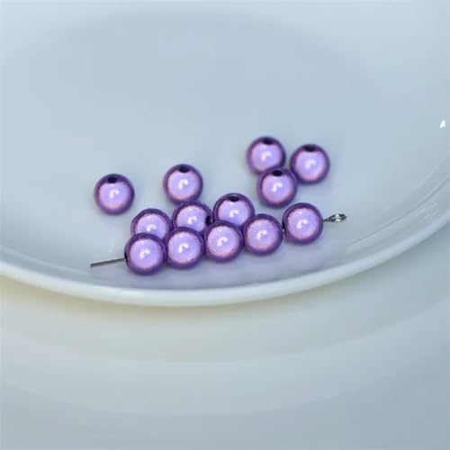 4/6/8/10/12/14 mm Perlenperle, Satinglanz, Imitation, perlmuttfarben, gefärbt, runde Glasperle, lose Abstandsperle für Schmuck, Halskette, Vasenfüller, Hellviolett, 4 mm x 50 Stück 4/6/8/10/12/14 mm Perlenperle, Satinglanz, Imitation, perlmuttfarben, gefärbt, runde Glasperle, lose Abstandsperle für Schmuck, Halskette, Vasenfüller, Hellviolett, 4 mm x 50 Stück von BGPFJK