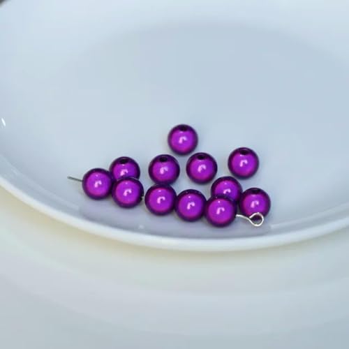4/6/8/10/12/14 mm Perlenperle, Satinglanz, Perlglanzimitat, gefärbt, rund, Glas, lose Abstandsperle für Schmuck, Halskette, Vasenfüller, Dunkelviolett, 8 mm x 30 Stück 4/6/8/10/12/14 mm Perlenperle, Satinglanz, Perlglanzimitat, gefärbt, rund, Glas, lose Abstandsperle für Schmuck, Halskette, Vasenfüller, Dunkelviolett, 8 mm x 30 Stück von BGPFJK