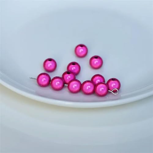 4/6/8/10/12/14 mm Perlenperle, Satinglanz, Perlglanzimitat, gefärbt, rund, lose Glasperle für Schmuck, Halskette, Vasenfüller, Rosarot, 4 mm x 50 Stück 4/6/8/10/12/14 mm Perlenperle, Satinglanz, Perlglanzimitat, gefärbt, rund, lose Glasperle für Schmuck, Halskette, Vasenfüller, Rosarot, 4 mm x 50 Stück von BGPFJK