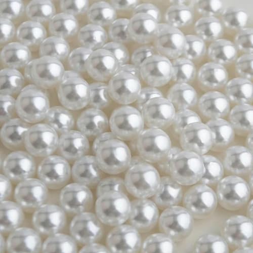 4/6/8/10 mm Perlen ohne Loch, runde Acrylperlen, lose Perlen zum Selbermachen zur Schmuckherstellung, weiß, 10 mm von BGPFJK
