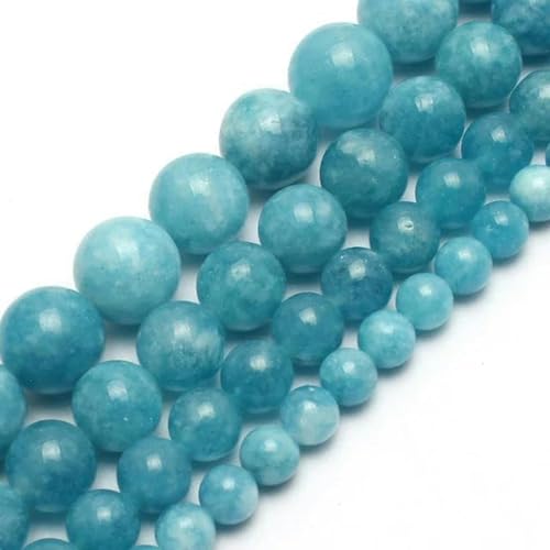 4–14 mm schwarze runde Perlen aus vulkanischem Lavastein, 15 Zoll große Auswahl an Größen für die Schmuckherstellung, DIY-Armband – roter Korallenkristall – 4 mm 95 Stück Perlen – blauer Chalcedo von BGPFJK
