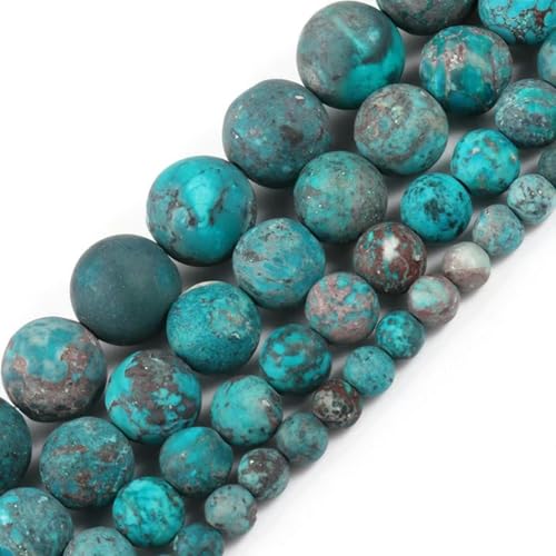 4–14 mm schwarze runde Perlen aus vulkanischem Lavastein, 15 Zoll große Größe, zum Selbermachen von Armbändern – Amerika-Türkis – 10 mm, 38 Perlen von BGPFJK