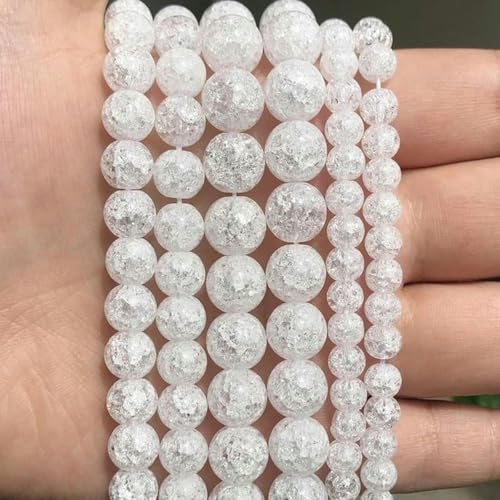4–14 mm schwarze vulkanische Lavasteinperlen, runde Perlen, 15 Zoll große Auswahl, DIY-Armband, gesprungener Kristall, 10 mm, 38 Perlen von BGPFJK