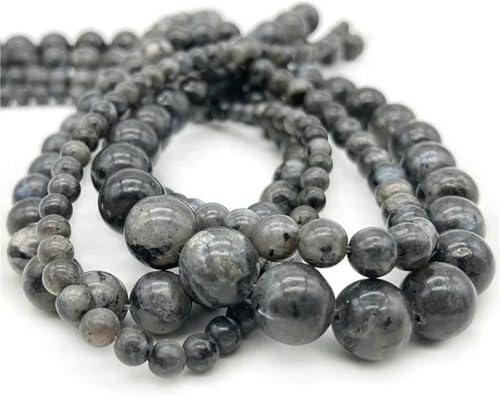 4 6 8 10 mm Steinperlen, Achat, Jade, lose, runde Perlen zur Schmuckherstellung, DIY-Armband, Halskette, Schwarz, 4 mm (88–93 Stück) von BGPFJK