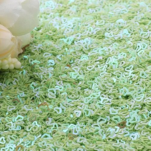 4 mm hohle Herz-Pailletten für Bastel- und Dekorationskonfetti - grün - 4 mm 20 g von BGPFJK